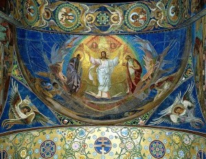 Мозаика по эскизу «Преображение Господне», находится в храме Спаса на Крови. Автор: Николай Андреевич Кошелев. 800px-Преображение_Господне_(мозаика)