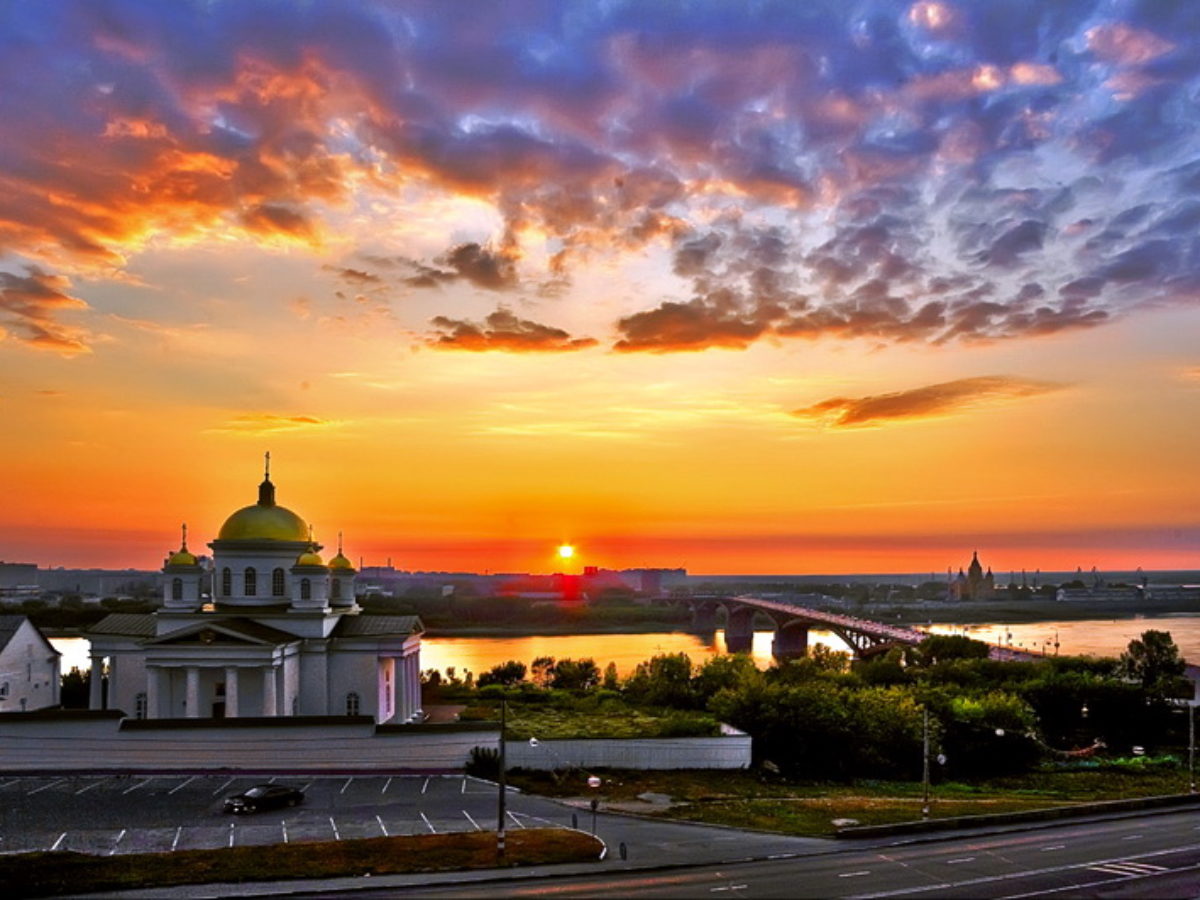 Благовещенский монастырь Нижний Новгород рассвет