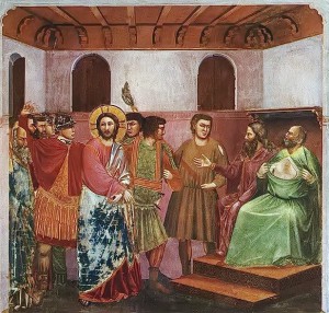 Христос перед Каиафой (фреска Джотто)
