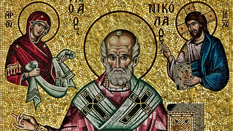 Икона-мозаика с Николаем Угодником