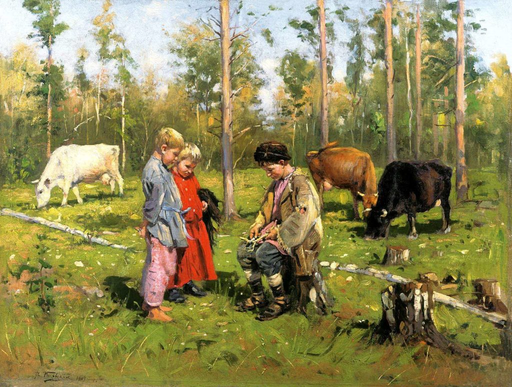 Картина: «Пастушки» Владимир Маковский, 1903 г., из собрания Рязанского художественного музея имени Ивана Пожалостина