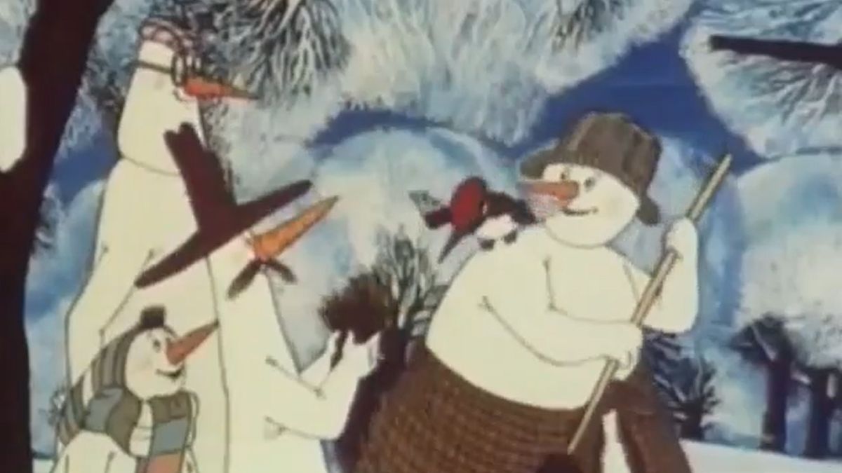Кадр из мультфильма «Солнышко и снежные человечки»
