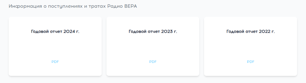 Раздел "Отчётность" в личном кабинете